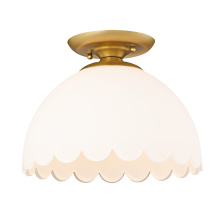 Golden 6954-SF BCB-OP - Golden Lighting Dorinda 1-light Semi-Flush Mount in Brushed Champagne Brass
